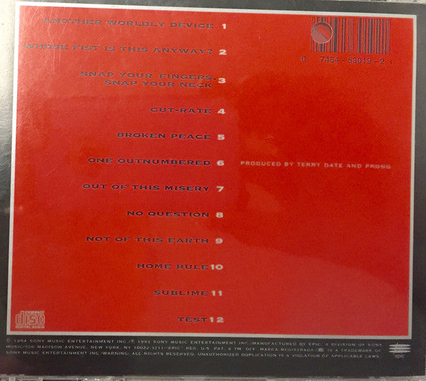 Prong : Cleansing (Album,Stereo)