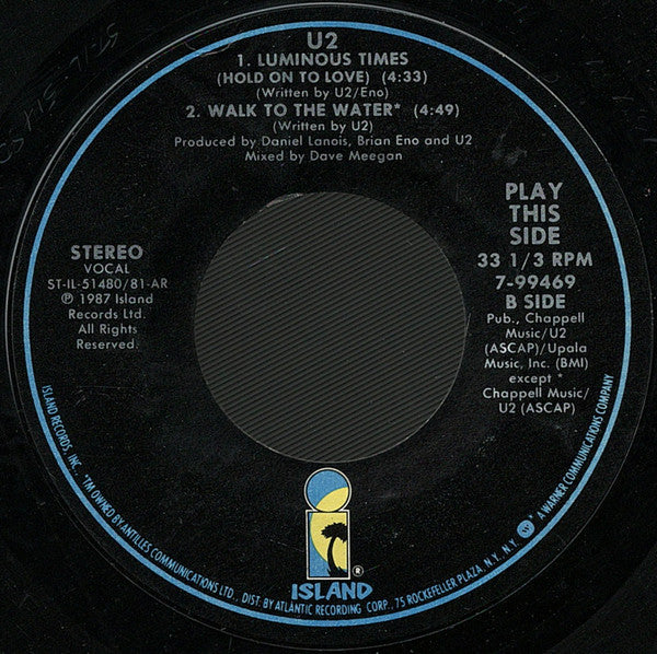 U2 : With Or Without You (7",Single,45 RPM,33 ⅓ RPM)
