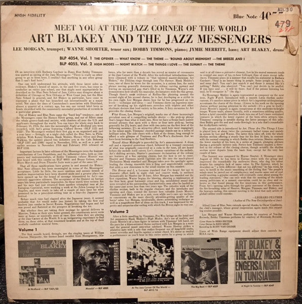Art Blakey & The Jazz Messengers : Meet You At The Jazz Corner Of The World (Volume 2) (LP,Album,Repress,Mono)