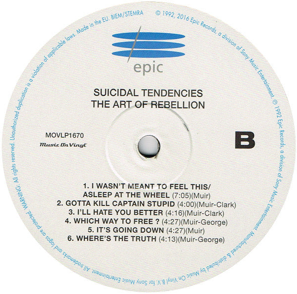 Suicidal Tendencies : The Art Of Rebellion (LP,Album,Reissue)
