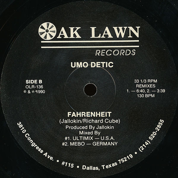 Umo Detic : Fahrenheit (12",33 ⅓ RPM,Maxi-Single)