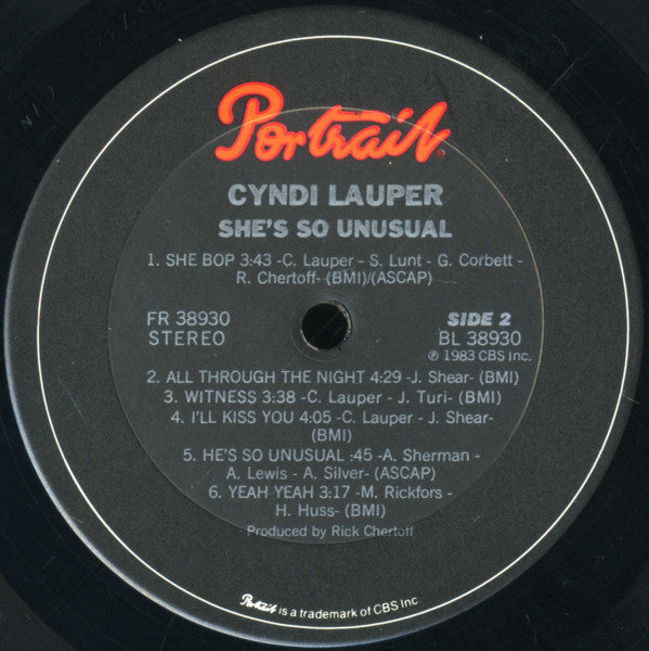 Cyndi Lauper : She's So Unusual (LP,Album,Stereo)