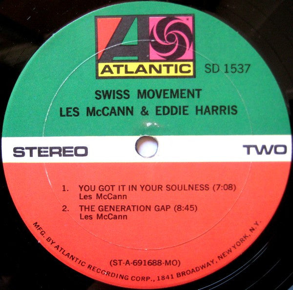 Les McCann & Eddie Harris : Swiss Movement (LP,Album,Stereo)