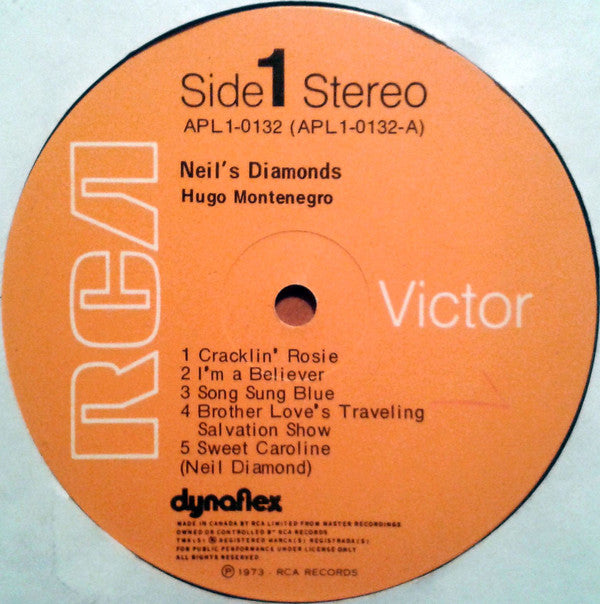 Hugo Montenegro : Neil's Diamonds (Fashioned By Hugo Montenegro) (LP,Album,Stereo)