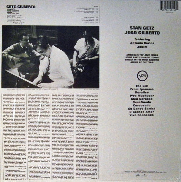 Stan Getz / João Gilberto Featuring Antonio Carlos Jobim : Getz / Gilberto (LP,Album,Reissue)