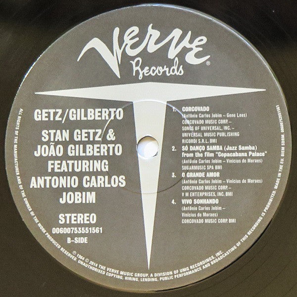 Stan Getz / João Gilberto Featuring Antonio Carlos Jobim : Getz / Gilberto (LP,Album,Reissue)