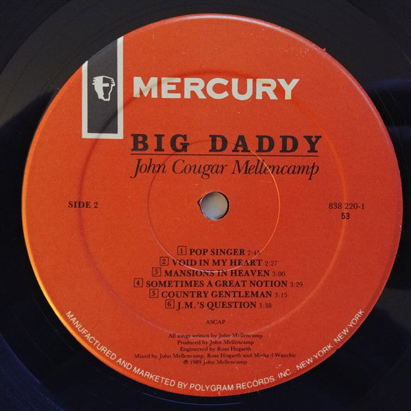 John Cougar Mellencamp : Big Daddy (LP,Album)