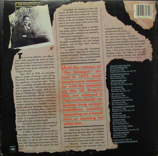 Billy Joel : Songs In The Attic (LP,Album)