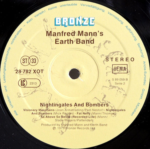 Manfred Mann's Earth Band : Nightingales & Bombers (LP,Album,Reissue)