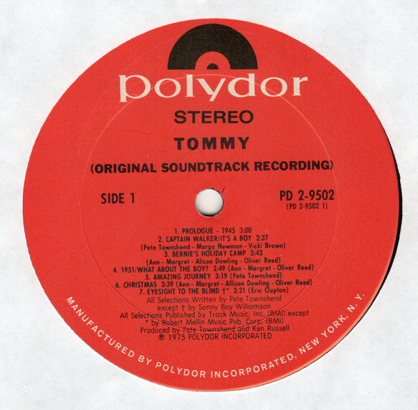 Various : Tommy (Original Soundtrack Recording) (LP,Album,Stereo)