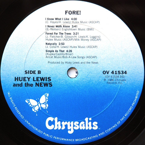Huey Lewis & The News : Fore! (LP,Album)