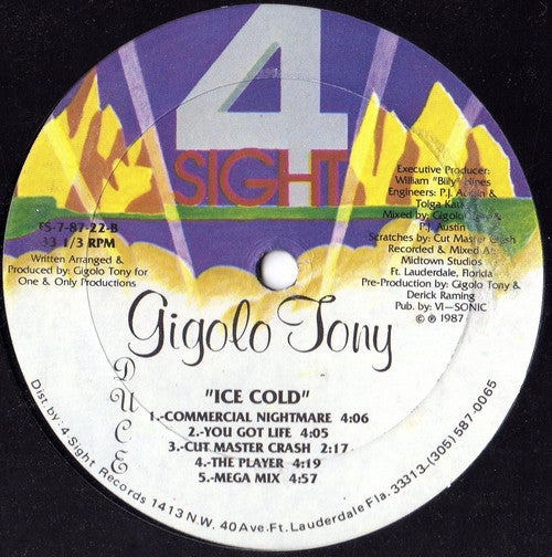 Gigolo Tony : Ice Cold (LP,Album)