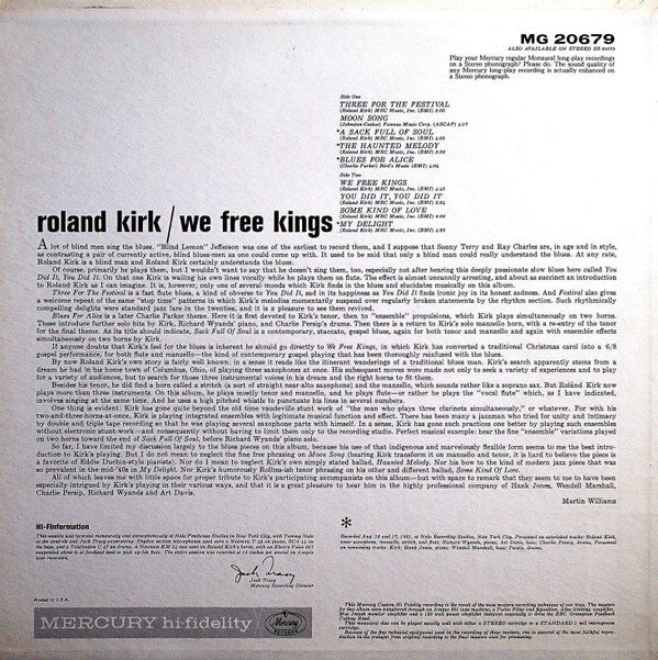 Roland Kirk : We Free Kings (LP,Album,Mono)