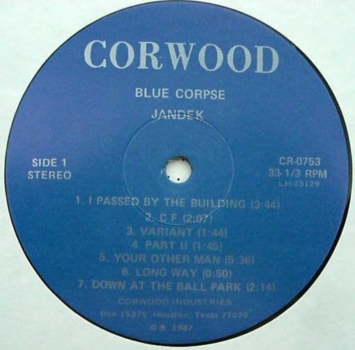 Jandek : Blue Corpse (LP,Album,Stereo)