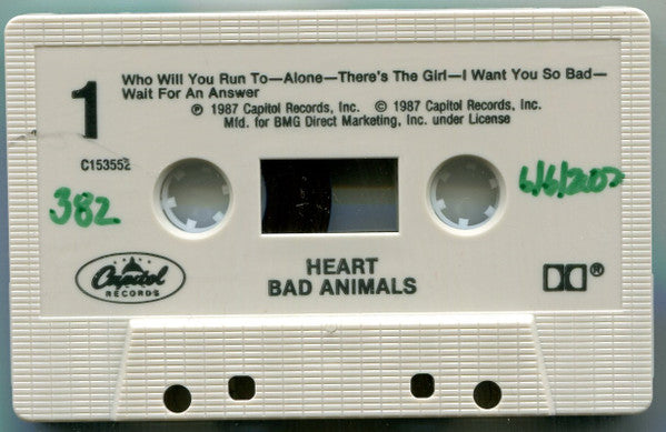 Heart : Bad Animals (Album,Club Edition,Stereo)