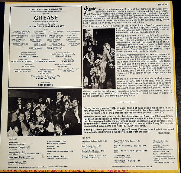 Various : Grease - The Original Broadway Cast Album (LP,Album)