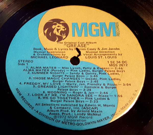 Various : Grease - The Original Broadway Cast Album (LP,Album)