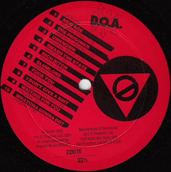 D.O.A. (2) : Bloodied But Unbowed (The Damage To Date: 1978-83) (LP,Compilation)