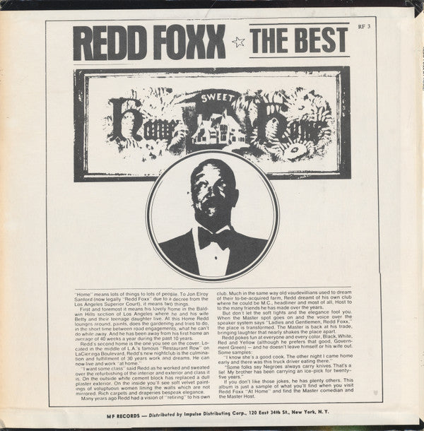 Redd Foxx : Redd Foxx At Home! (LP,Album,Stereo)