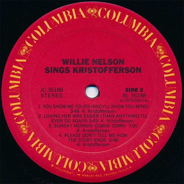 Willie Nelson : Willie Nelson Sings Kristofferson (LP,Album)