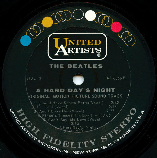 Beatles, The : A Hard Day's Night (Original Motion Picture Sound Track) (LP,Album,Stereo)