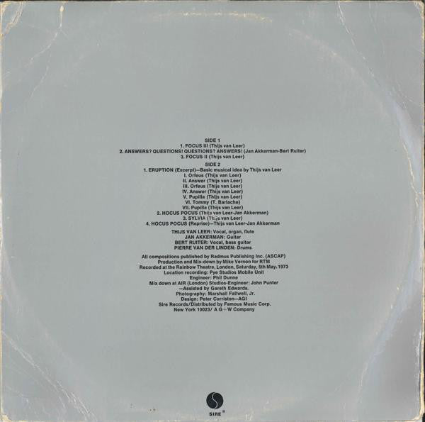 Focus (2) : Live At The Rainbow (LP,Album)