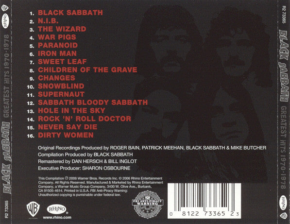 Black Sabbath : Greatest Hits 1970-1978 (Compilation,Remastered)