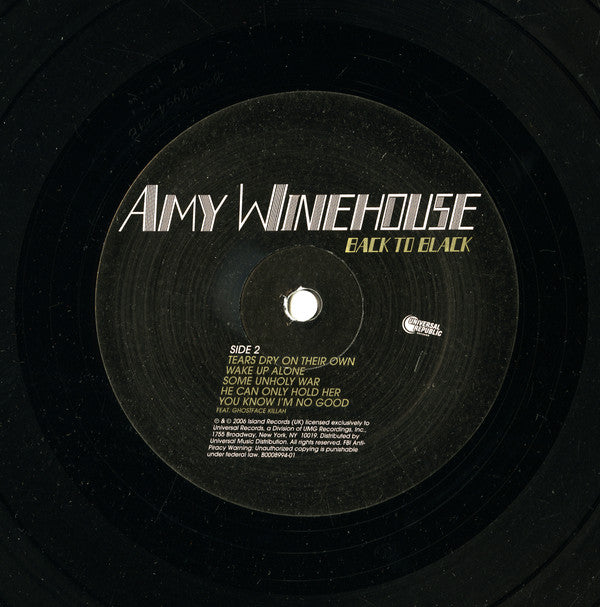 Amy Winehouse : Back To Black (LP,Album,Repress,Stereo)