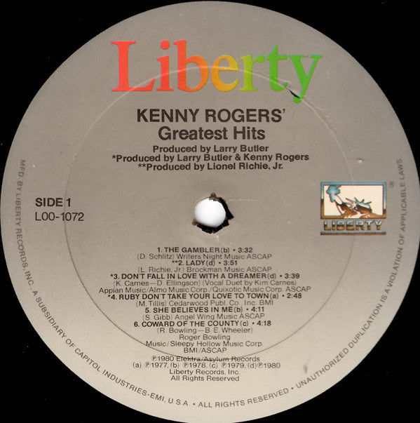 Kenny Rogers : Greatest Hits (LP,Compilation)