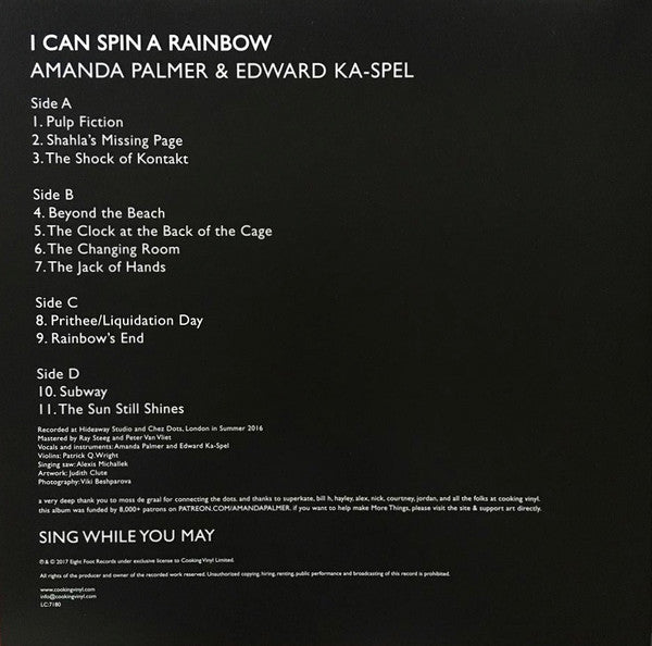 Amanda Palmer & Edward Ka-Spel : I Can Spin A Rainbow (LP,Album)