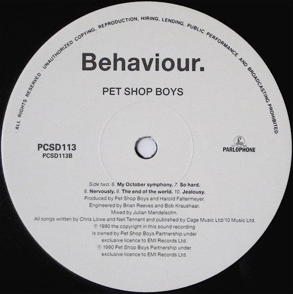 Pet Shop Boys : Behaviour (LP,Album)