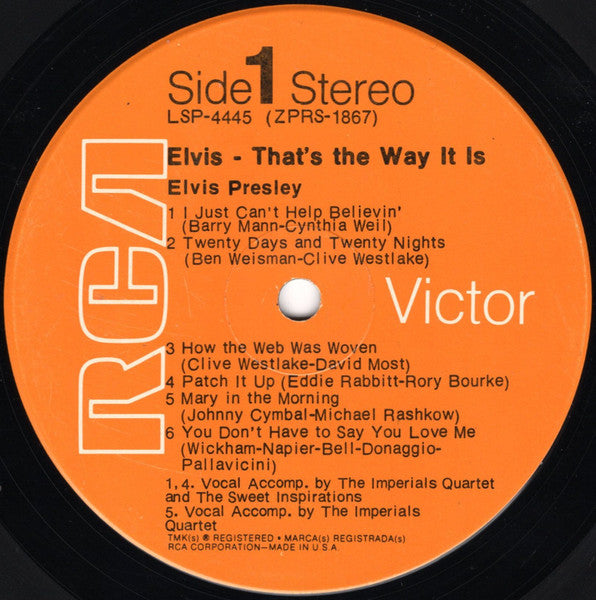 Elvis Presley : That's The Way It Is (LP,Album,Repress,Stereo)