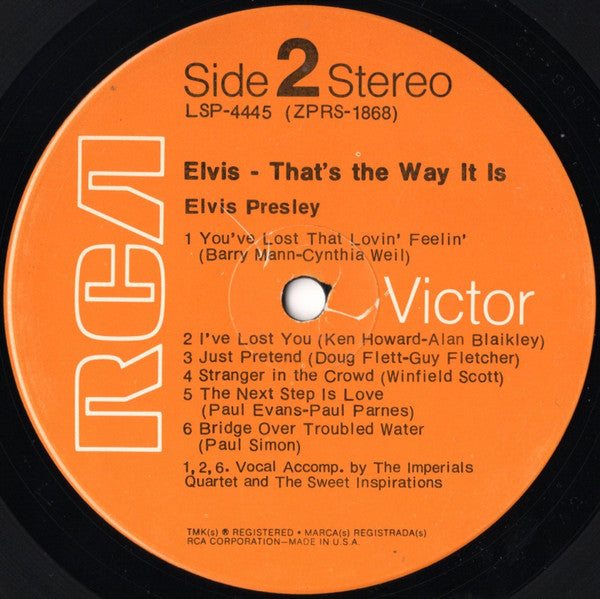 Elvis Presley : That's The Way It Is (LP,Album,Repress,Stereo)
