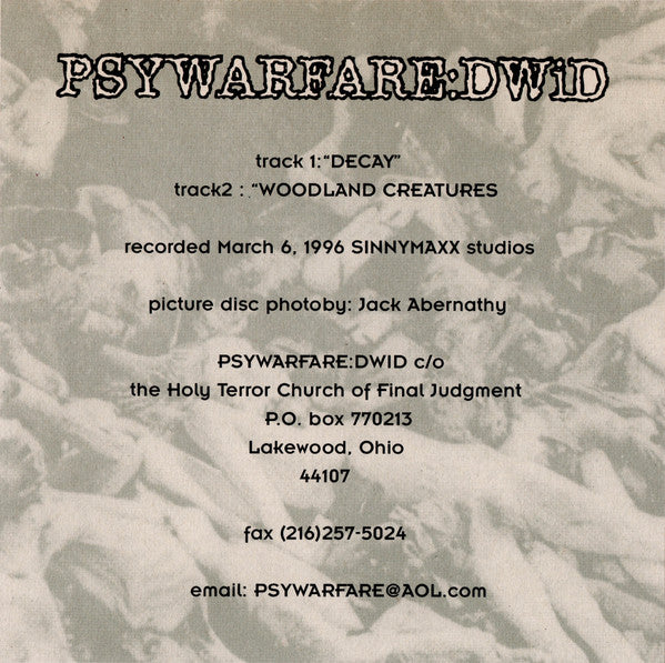 Integrity (2) / Psywarfare : Integrity / Psywarfare (7",EP,Picture Disc)