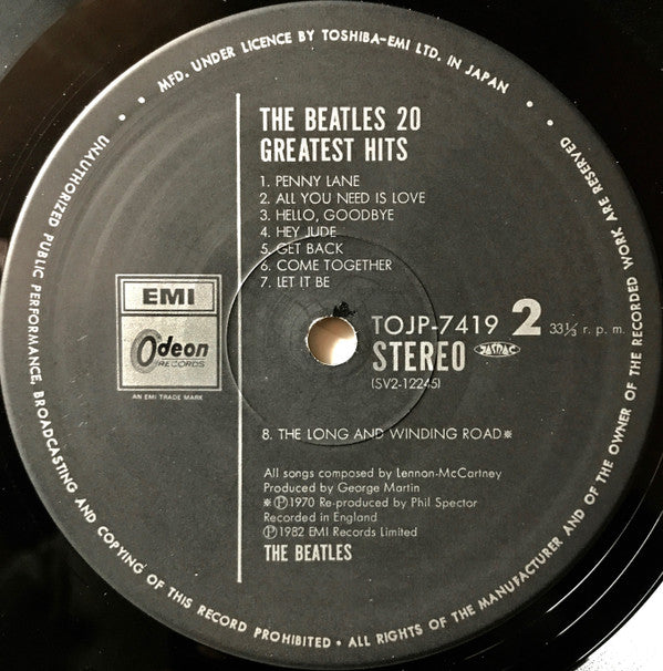 Beatles, The : 20 Greatest Hits (LP,Compilation,Stereo,Mono)