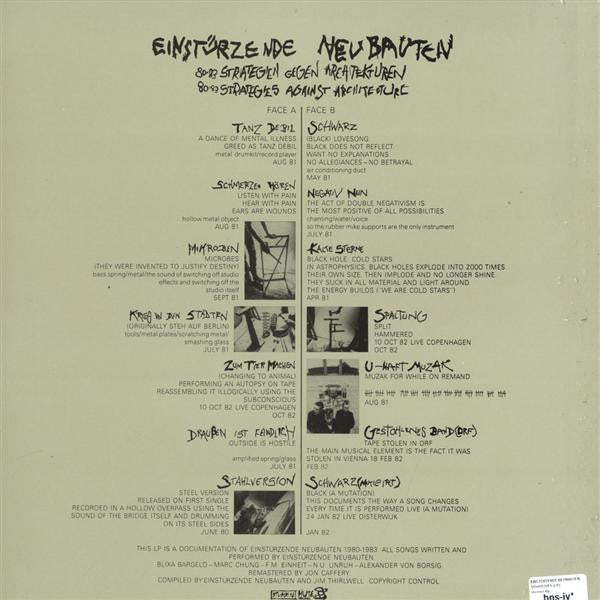 Einstürzende Neubauten : 80-83 Strategien Gegen Architekturen (LP,Compilation)