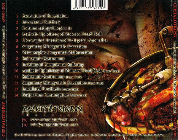 Cephalotripsy : Uterovaginal Insertion Of Extirpated Anomalies (Album,Reissue,Repress)
