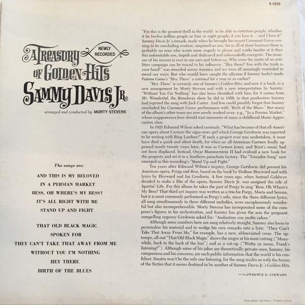Sammy Davis Jr. : A Treasury Of Golden Hits (LP,Album,Promo,Mono)