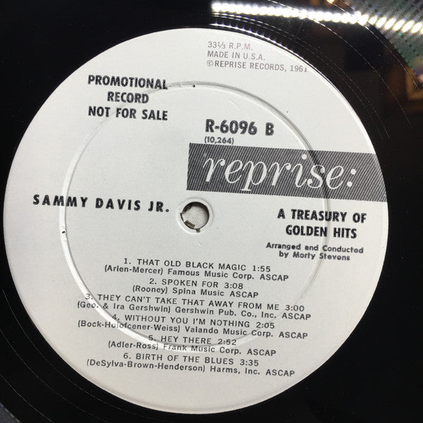 Sammy Davis Jr. : A Treasury Of Golden Hits (LP,Album,Promo,Mono)