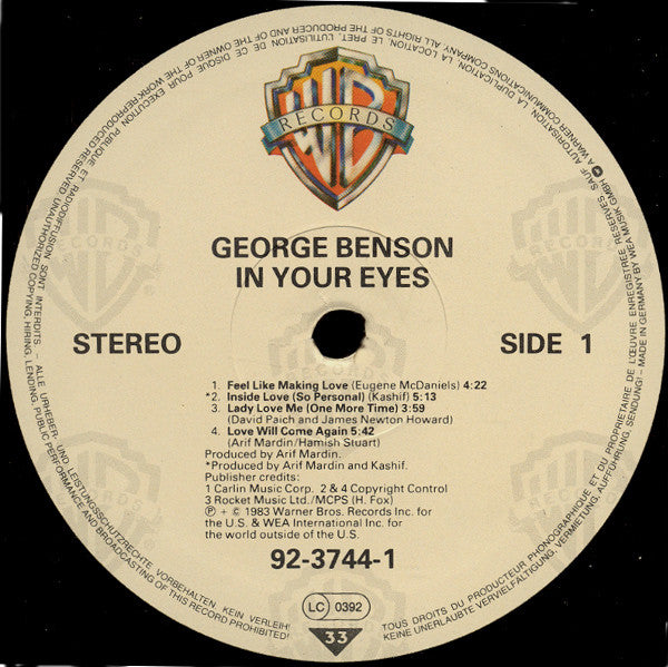 George Benson : In Your Eyes (LP,Album)