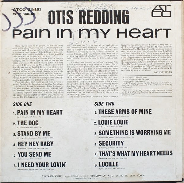 Otis Redding : Pain In My Heart (LP,Album,Mono)