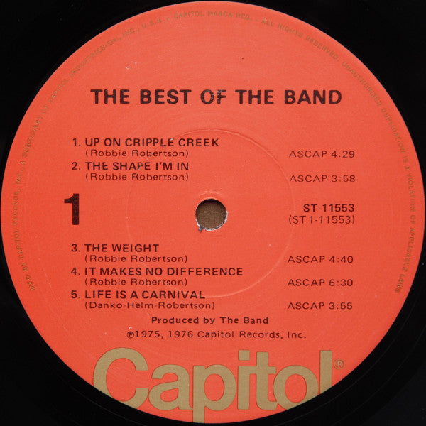 Band, The : The Best Of The Band (LP,Compilation,Stereo)