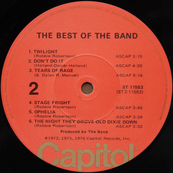 Band, The : The Best Of The Band (LP,Compilation,Stereo)