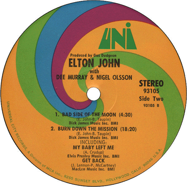 Elton John : 11-17-70 (LP,Album,Stereo)