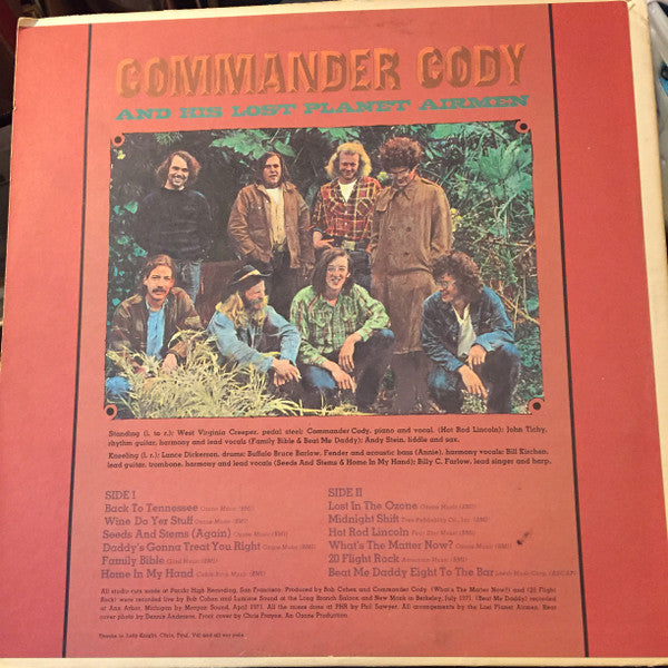 Commander Cody And His Lost Planet Airmen : Lost In The Ozone (LP,Album,Stereo)