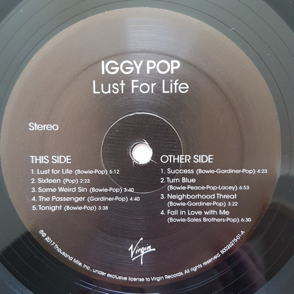 Iggy Pop : Lust For Life (LP,Album,Reissue,Remastered)