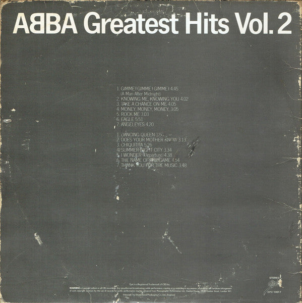 ABBA : Greatest Hits Vol. 2 (LP,Album,Compilation)