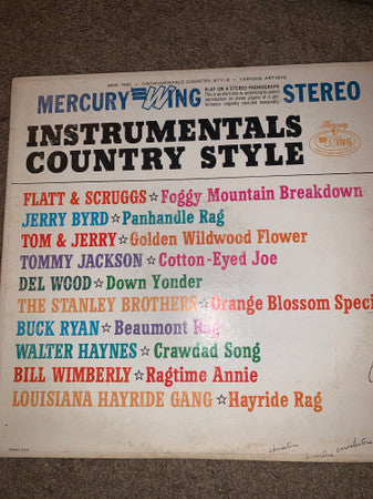 Various : Instrumentals Country Style  (LP,Compilation,Stereo)