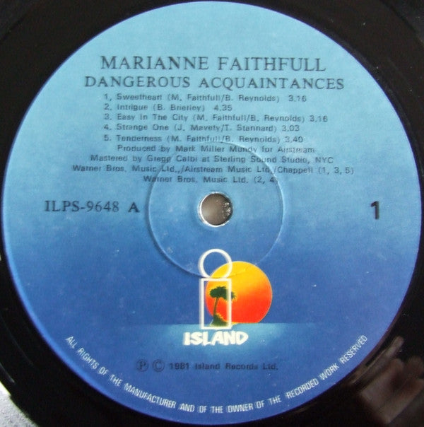 Marianne Faithfull : Dangerous Acquaintances (LP,Album)