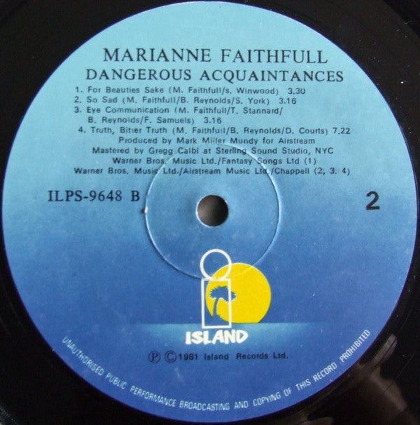 Marianne Faithfull : Dangerous Acquaintances (LP,Album)